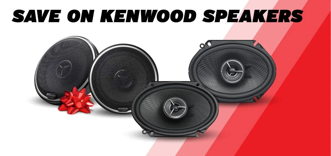 2 Kenwood speakers  with gift bow