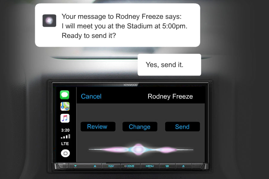 Apple Carplay Text Message dashboard image