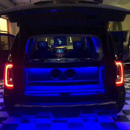 Danali SUV Subwoofer Blue Lighting install in Trunk
