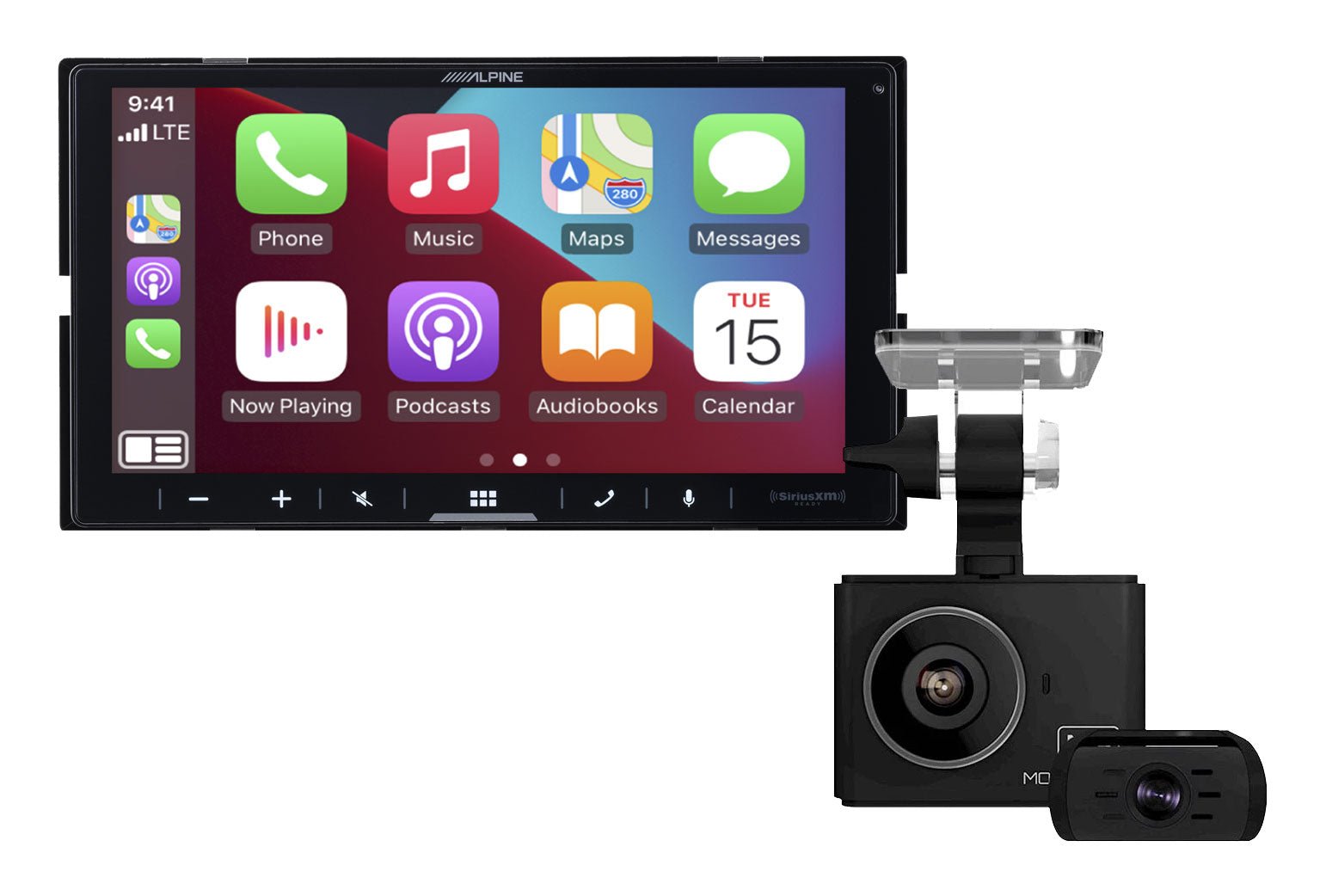 Alpine iLX-W670 Media Receiver and Momento M6 Dual Dash Cam Bundle-Car Toys