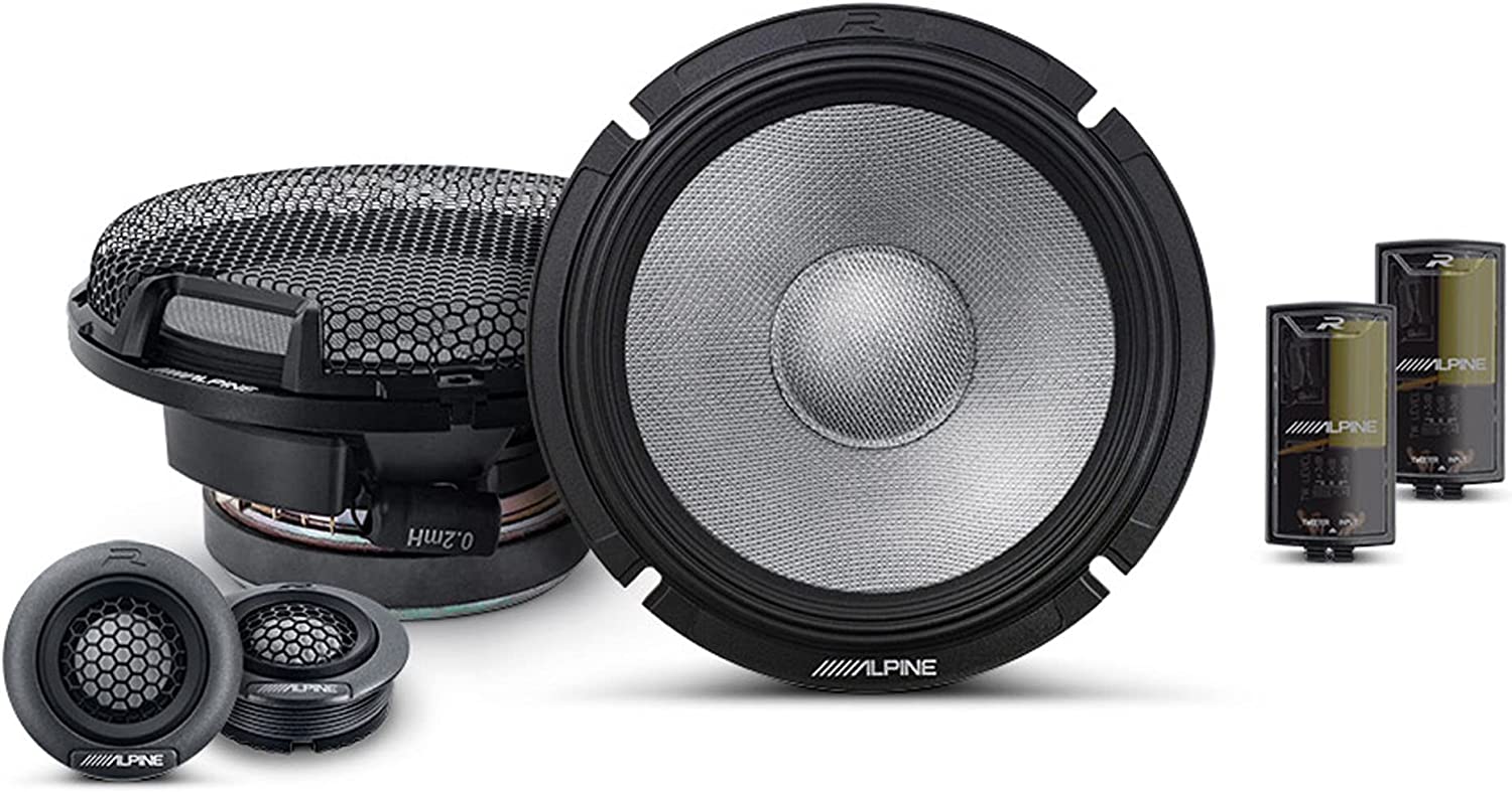 Alpine R-Series R2-S65C 6.5" 2-Way 300W HiRes Component Car Audio Speaker System-Car Toys