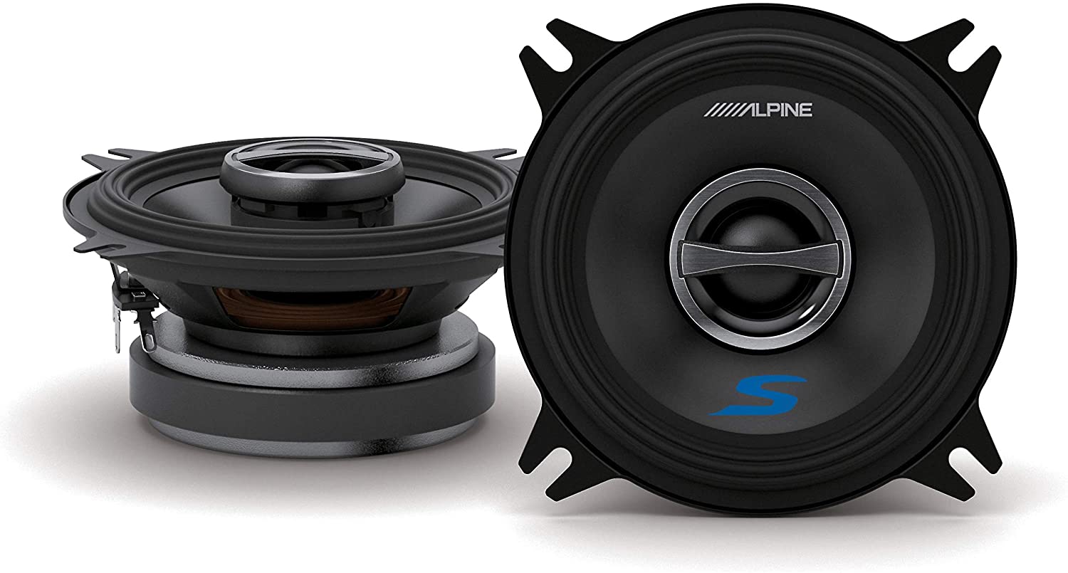 Alpine S-S40 S-Series 4-Inch Car Audio Coaxial 2-Way Speakers Pair, 80 Watts RMS-Car Toys