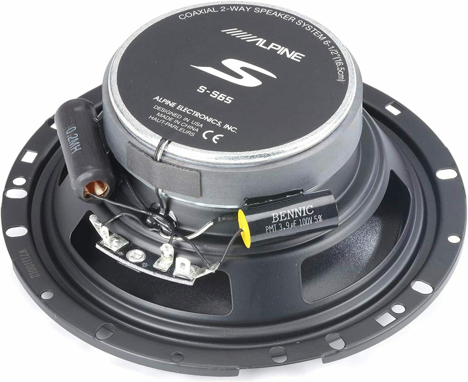 Alpine S-S65 S-Series 6.5-inch Coaxial 2-Way Car Speakers, 6-1/2" 80W RMS-Car Toys