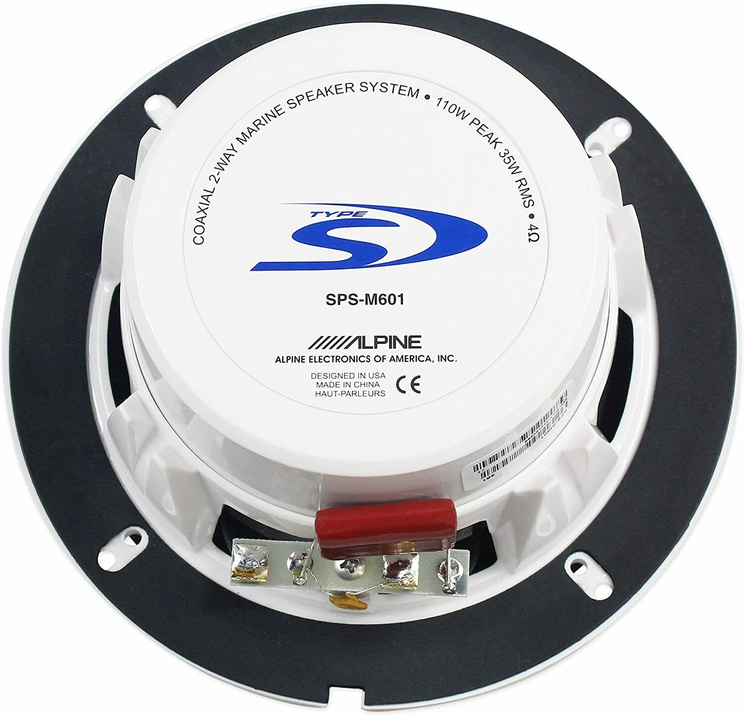 Alpine SPS-M601 110W 6-1/2" 6.5" 2-Way Boat Type-S Marine Coaxial Speakers Pair-Car Toys