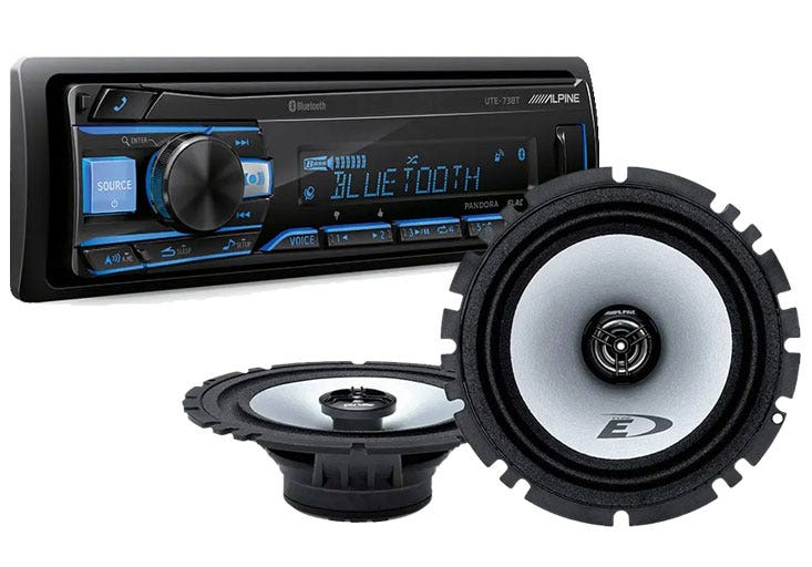 Alpine UTE-73BT Multimedia Receiver and Speaker Package-Car Toys