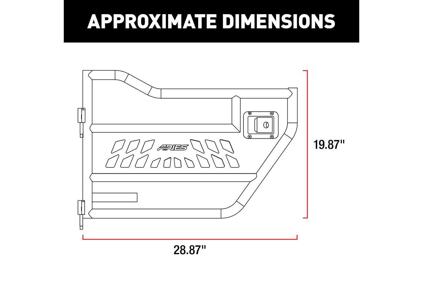 Aries Automotive 25009 Aluminum Rear Tube Doors for Jeep Wrangler JK-Car Toys