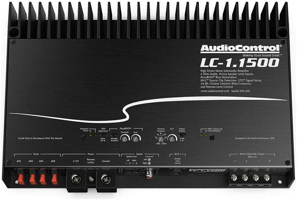 AudioControl LC-1.1500 Mono Subwoofer Amplifier 1500 Watt RMS Car Audio Amp-Car Toys