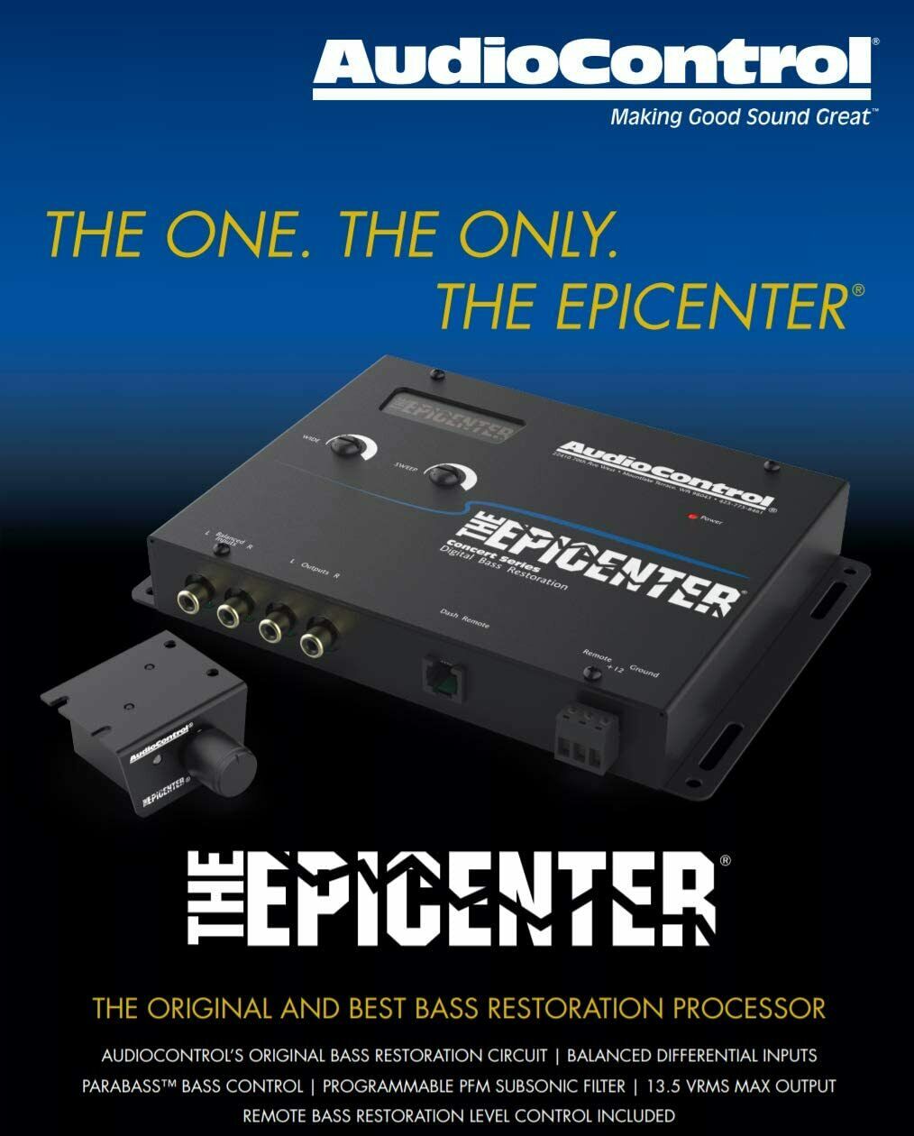 Audiocontrol THE EPICENTER Equalizer, Digital Bass Restoration Processor (Black)-Car Toys