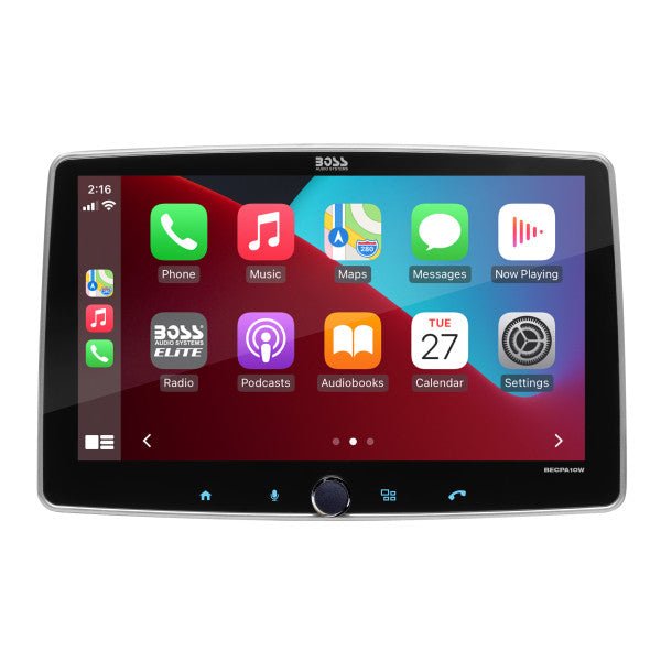 BOSS Audio Elite BECPA10W 10" Wireless Apple CarPlay/Android A. 1-DIN Car Stereo-Car Toys