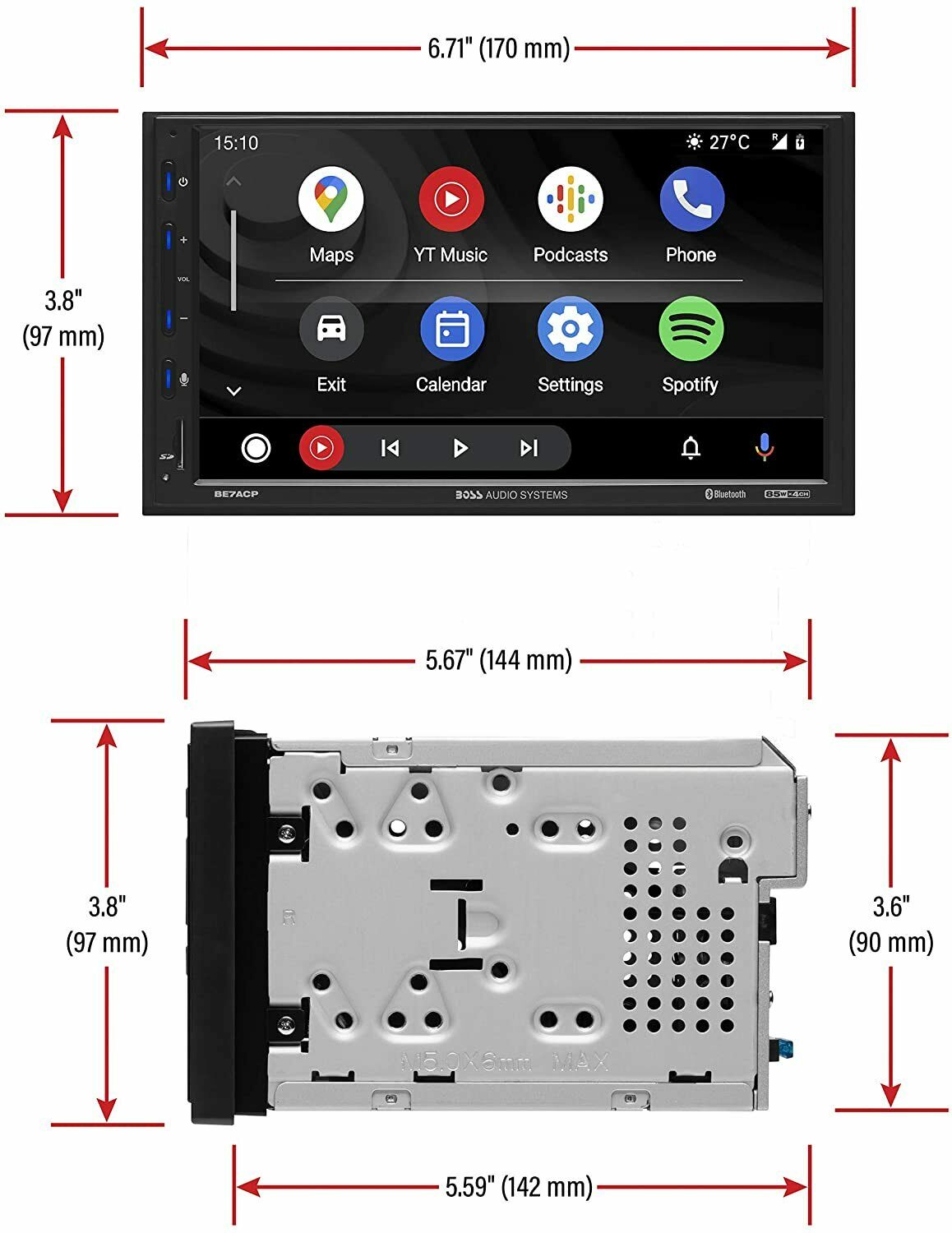 BOSS Audio Systems Elite BE7ACP-C Car Stereo Apple CarPlay/ A. Auto w Backup Cam-Car Toys