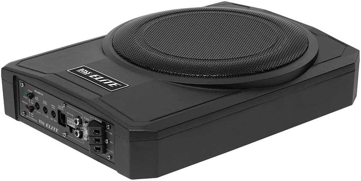 BOSS Audio Systems SLIM10 Amplified Car Subwoofer, 10 Inch Enclosed Powered Sub-Car Toys