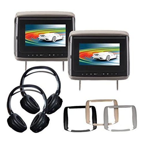 Concept BSD-705PKG1 Backseat Car Entertainment Kit w 2 DVD Players, 2 Headphones-Car Toys