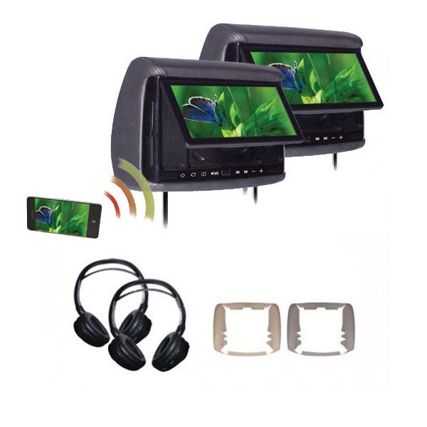 Concept BSD-905MPKG1 9 Inch LCD/DVD with Miracast Headrest Package with Headphones-Car Toys