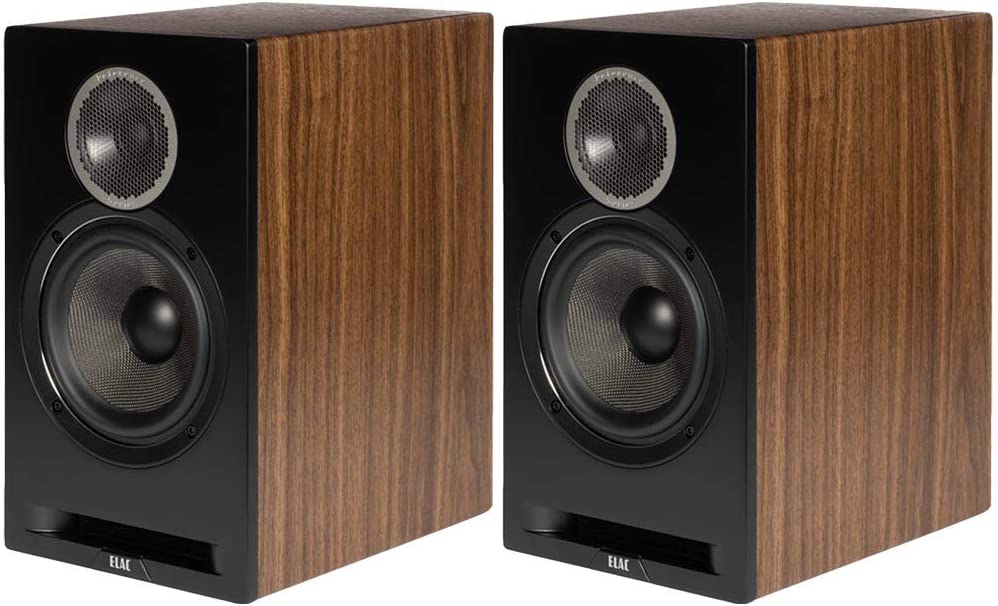 ELAC DBR62 Debut Reference 120 Watt Home Audio Bookshelf Speakers, Walnut/Black-Car Toys