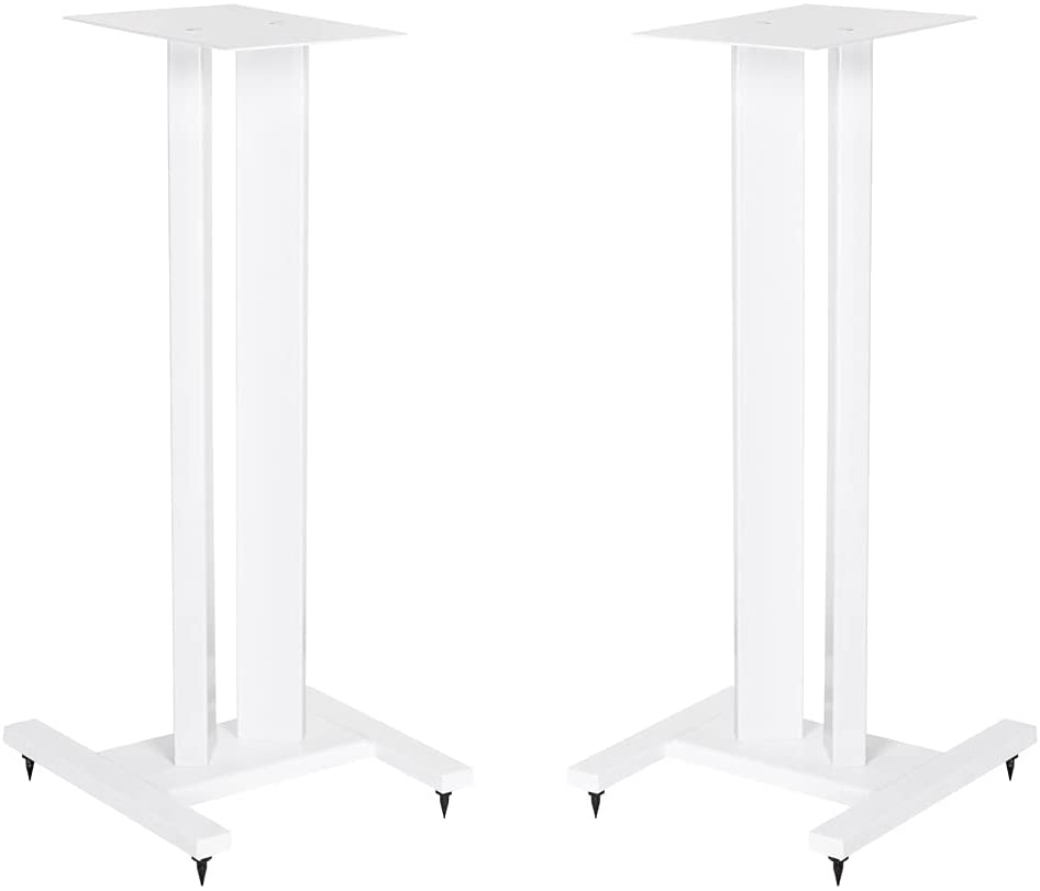 ELAC LS20 Stands Pair for Debut or Reference Bookshelf Speakers (LS20-W, White)-Car Toys