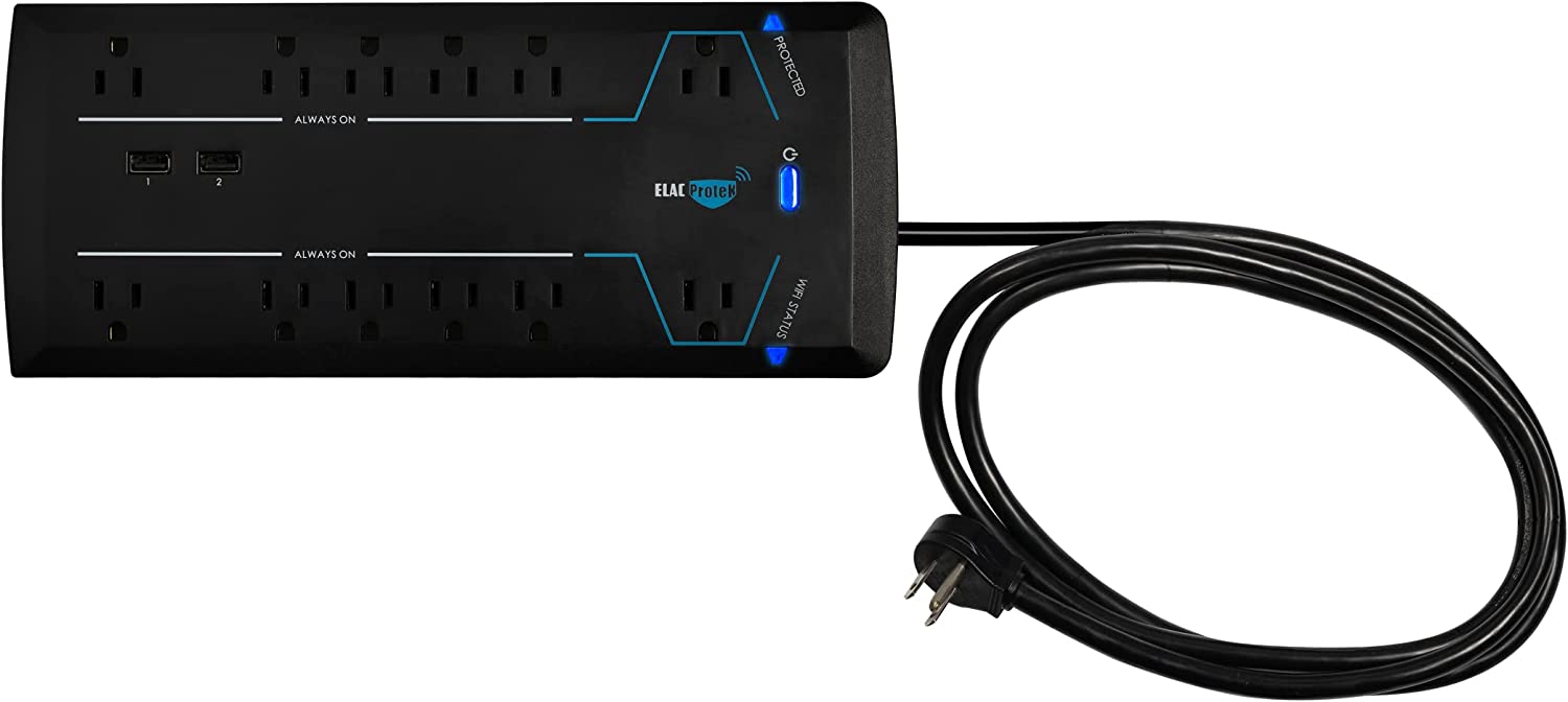 ELAC PB-12W Protek 12 Outlet Smart Surge Protector/Conditioner with Alexa & WiFi-Car Toys