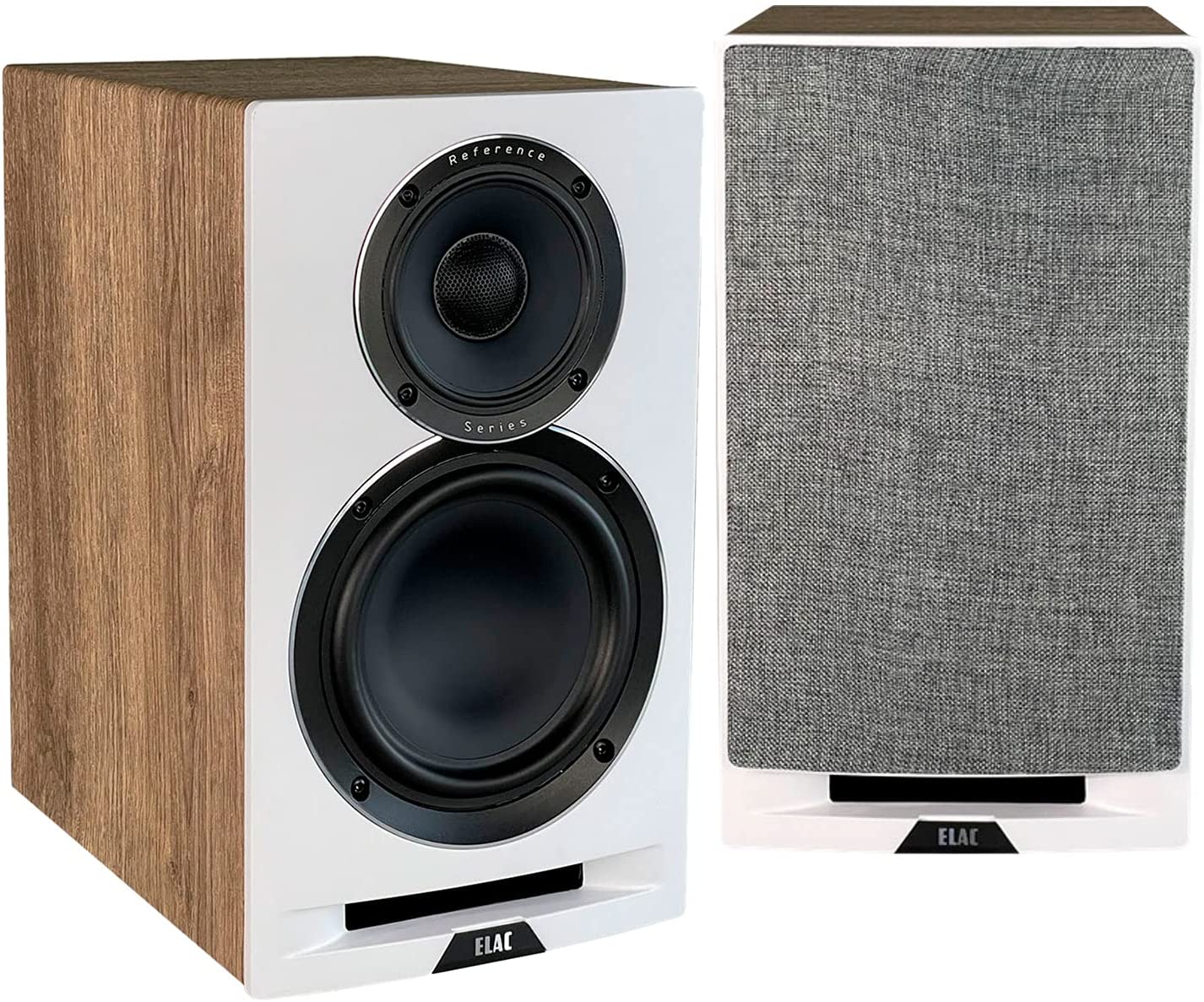 ELAC UBR62 Uni-Fi Reference 3-Way 140 W Home Audio Bookshelf Speakers, White/Oak-Car Toys