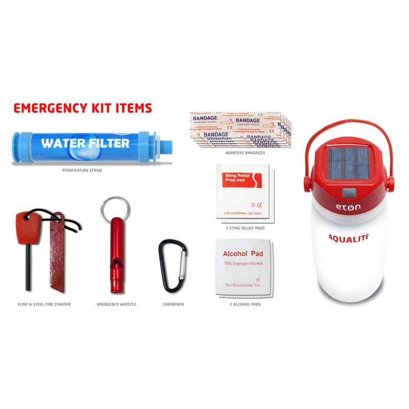 Eton AQUALITE Solar Powered Lantern &amp; Basic Emergency Kit-Car Toys