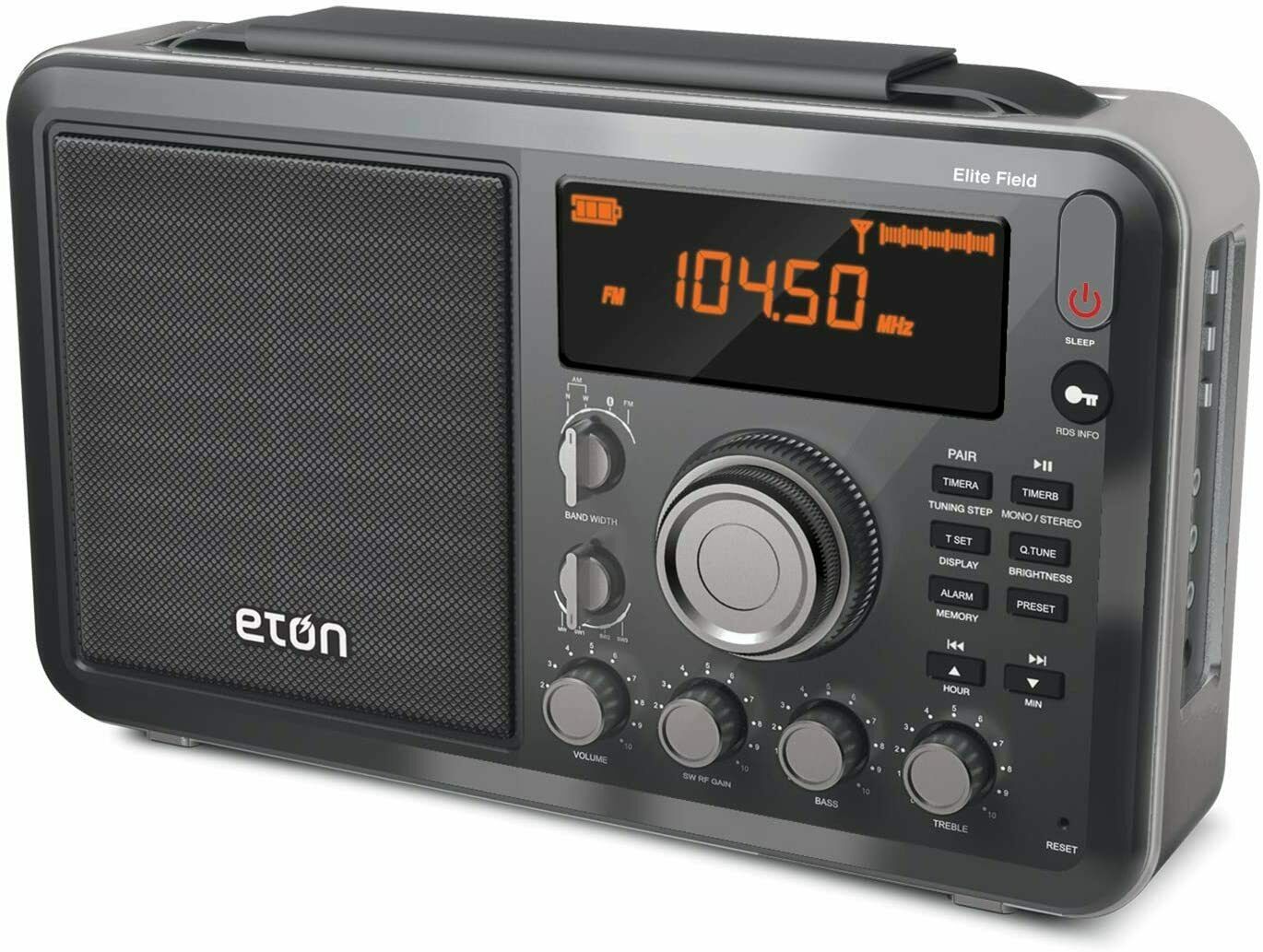 Eton Elite Field AM/FM/Shortwave Desktop Radio w Bluetooth, AC or Battery Power-Car Toys