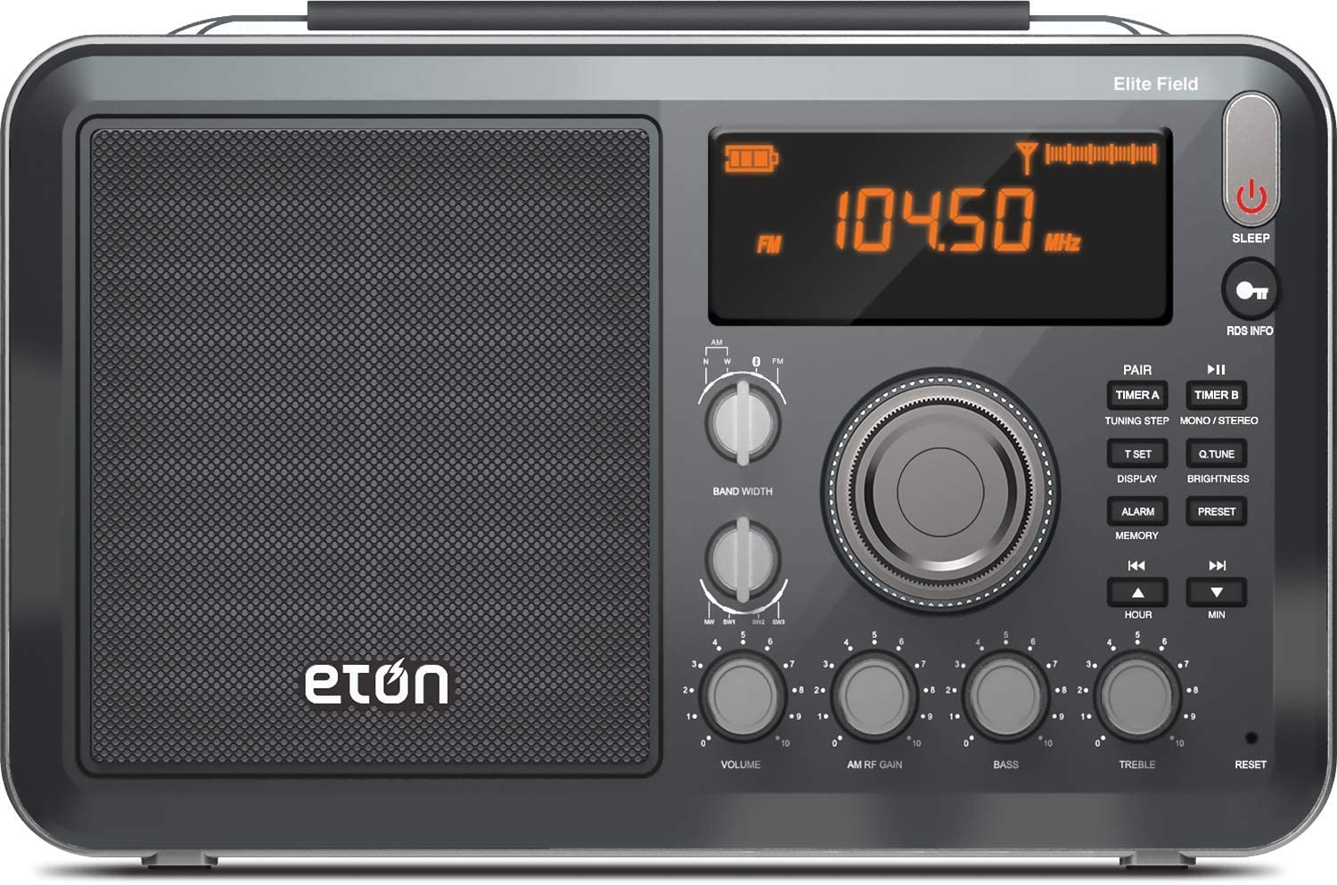 Eton Elite Field AM/FM/Shortwave Desktop Radio w Bluetooth, AC or Battery Power-Car Toys