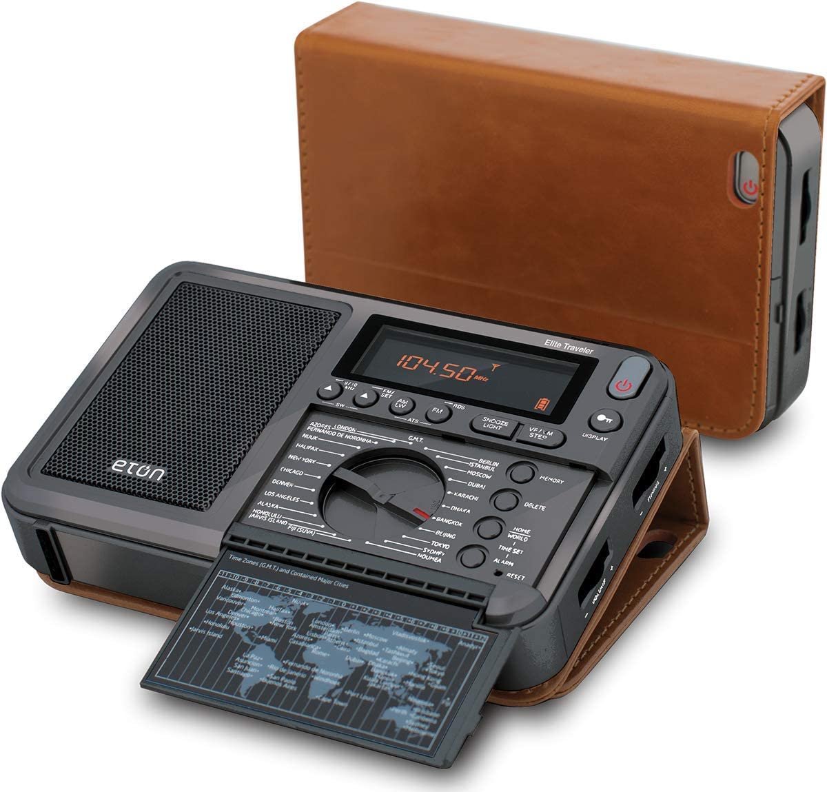 Eton Elite Traveler AM/FM/LW/Shortwave Radio w/ RDS & Custom Leather Carry Cover-Car Toys