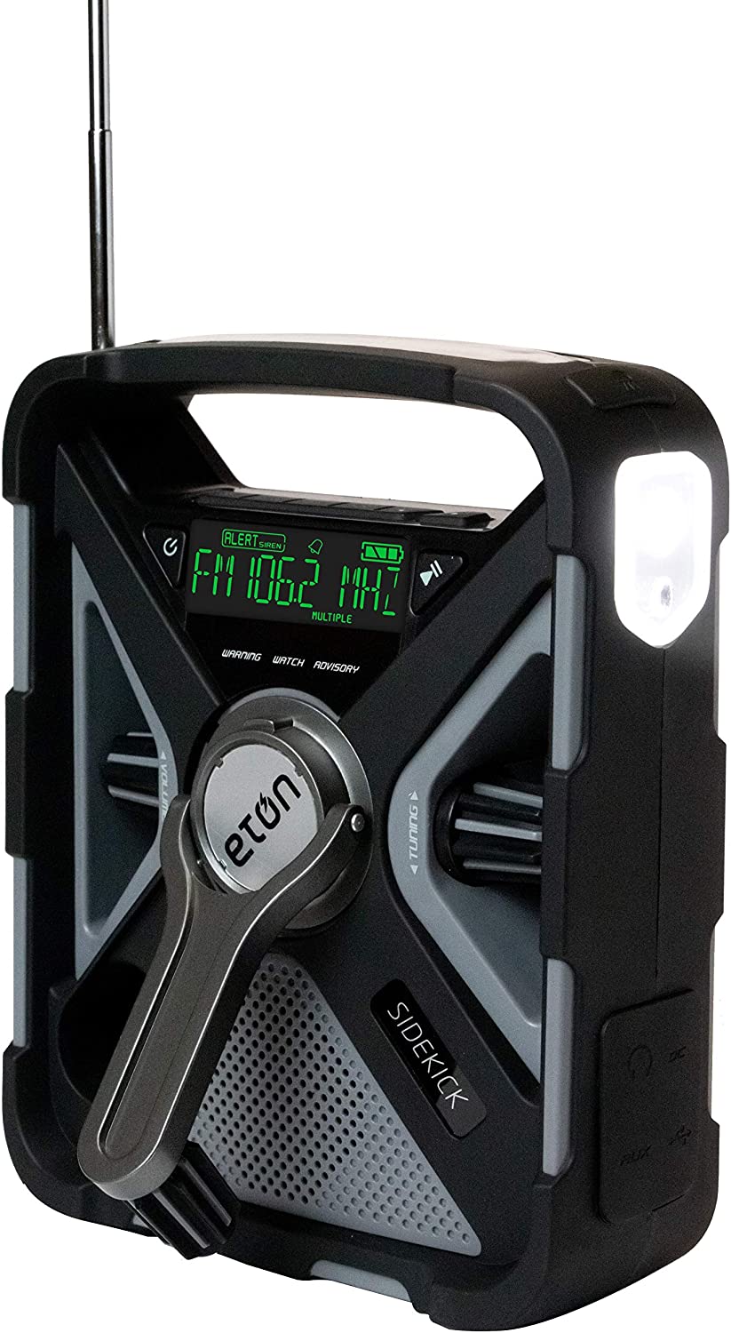 Eton SIDEKICK Weather Alert Emergency Radio w/ Hand Crank Turbine and Bluetooth-Car Toys