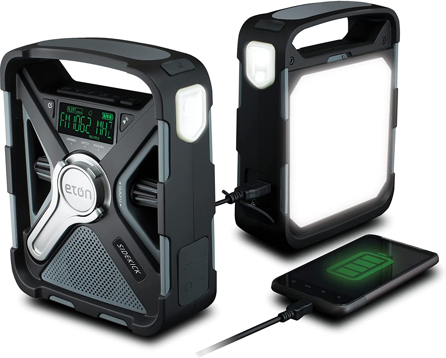 Eton SIDEKICK Weather Alert Emergency Radio w/ Hand Crank Turbine and Bluetooth-Car Toys