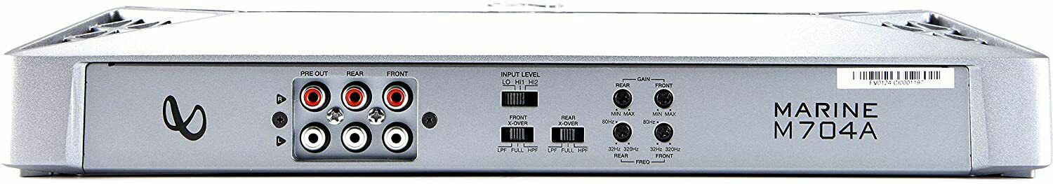 Infinity M704A 4-Channel Marine Amplifier, Compact Powersports Amp, 1000 W Peak-Car Toys