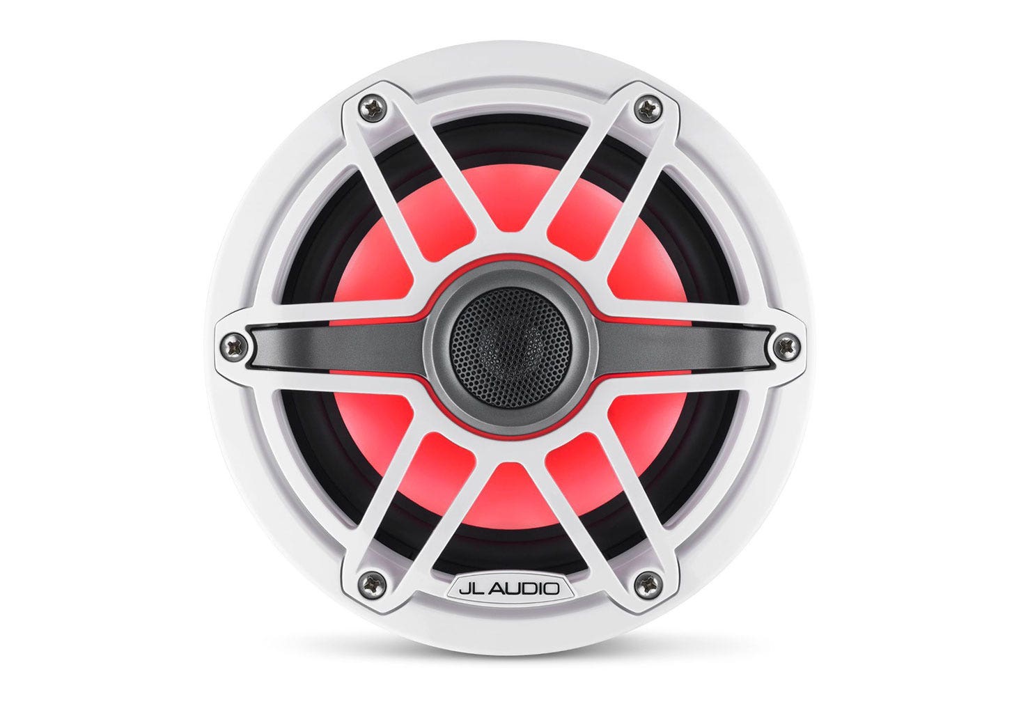 JL Audio M6-650X-S-GwGw-i 6.5" Marine Coaxial Speakers with LED Lighting - Gloss White Sport Grille-Car Toys