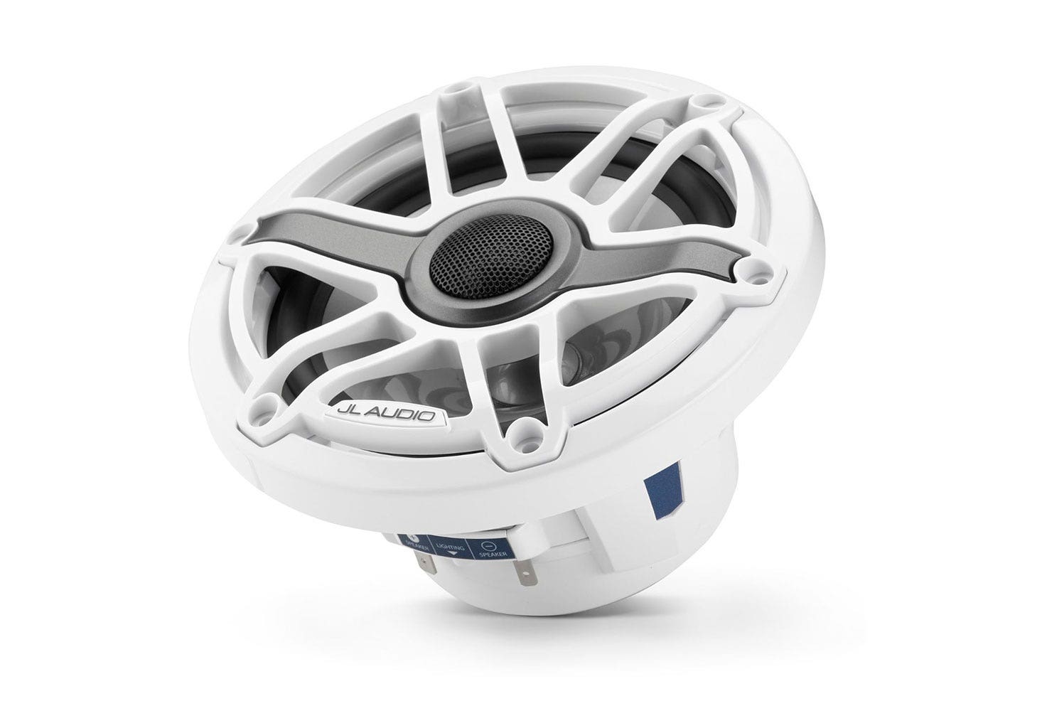 JL Audio M6-650X-S-GwGw-i 6.5" Marine Coaxial Speakers with LED Lighting - Gloss White Sport Grille-Car Toys