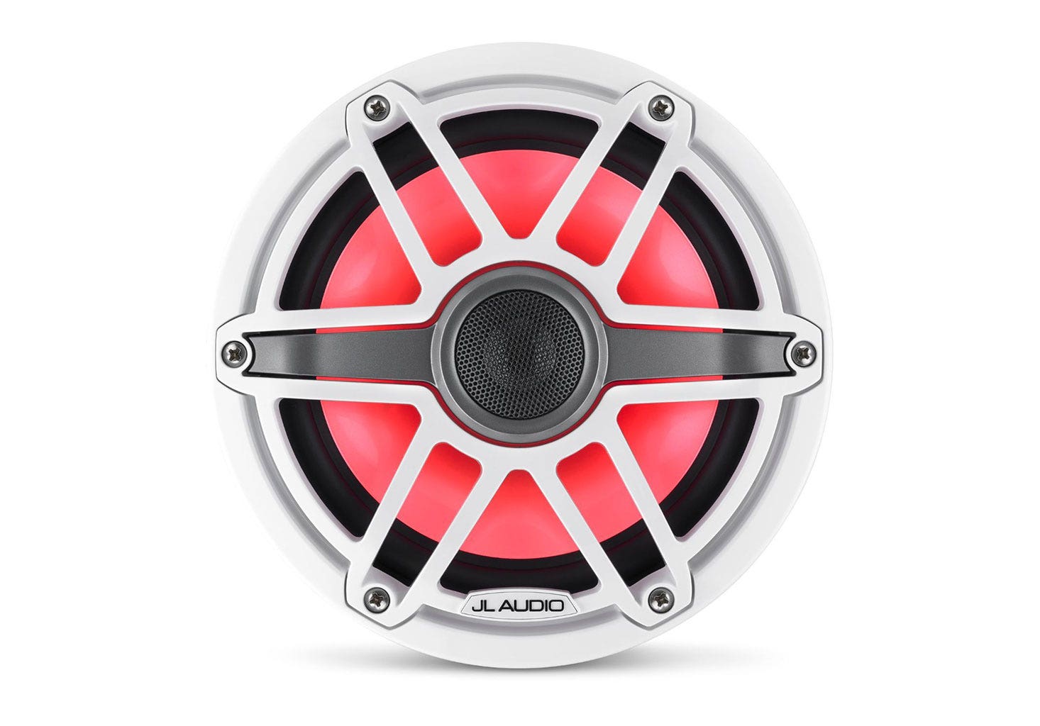 JL Audio M6-770X-S-GwGw-i 7.7" Marine Coaxial Speakers with LED Lighting - Gloss White Sport Grille-Car Toys