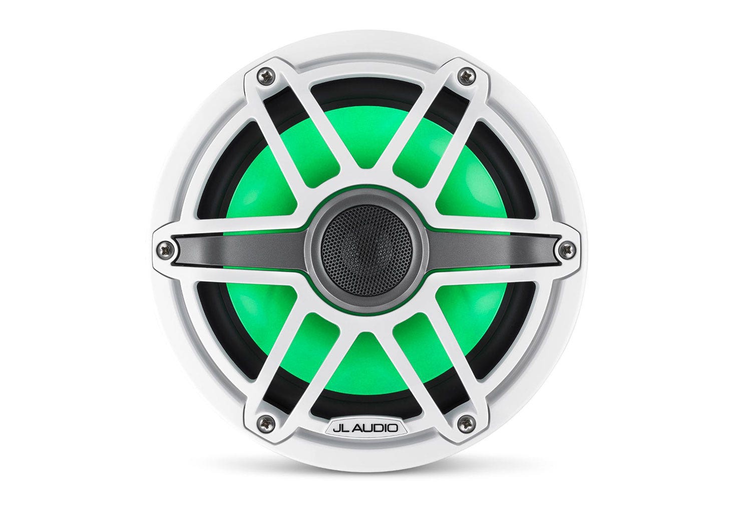 JL Audio M6-770X-S-GwGw-i 7.7" Marine Coaxial Speakers with LED Lighting - Gloss White Sport Grille-Car Toys