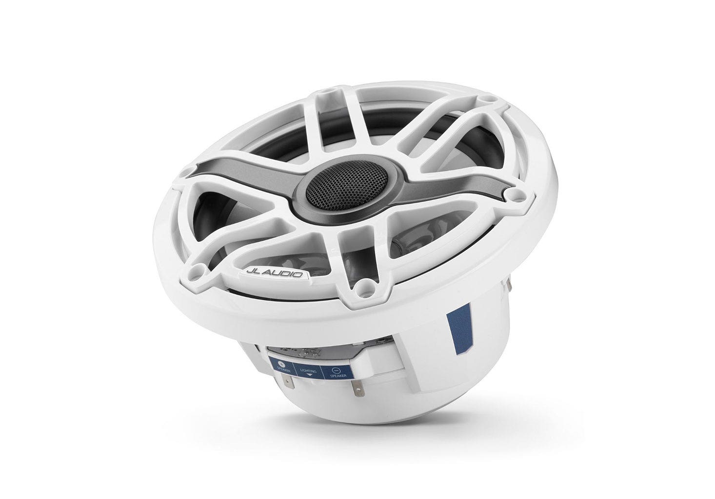 JL Audio M6-770X-S-GwGw-i 7.7" Marine Coaxial Speakers with LED Lighting - Gloss White Sport Grille-Car Toys