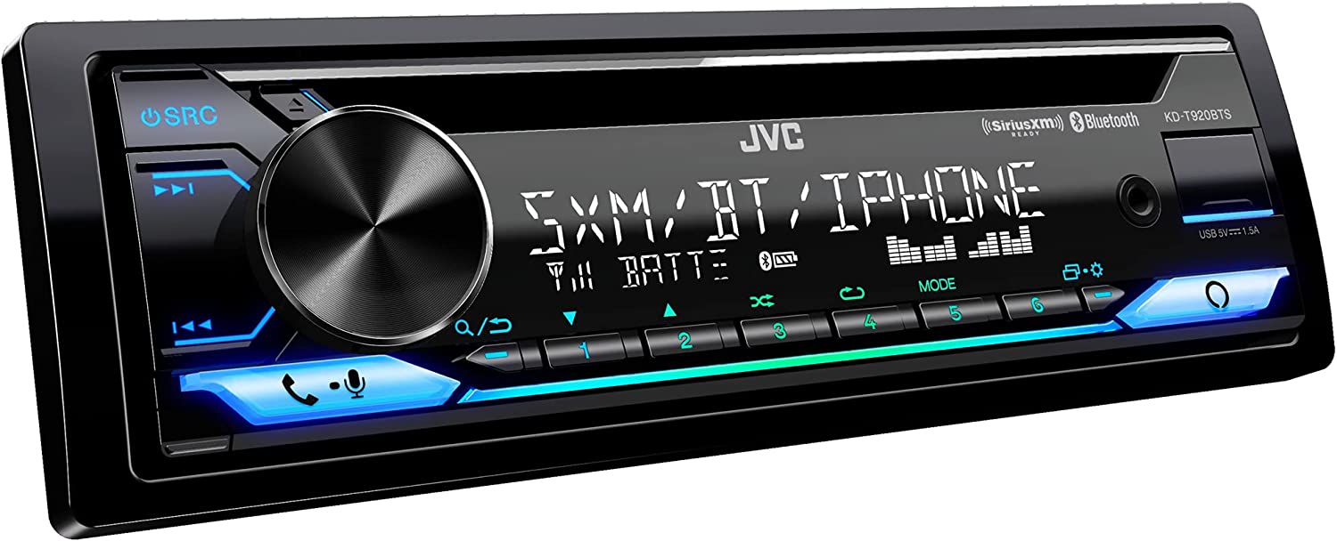 JVC KD-T920BTS 1-DIN Bluetooth & CD Player Car Stereo w/ Alexa, SiriusXM Ready-Car Toys