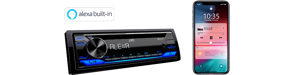 JVC KD-TD91BTS Bluetooth USB Stereo Receiver, CD/DVD Player, 1-DIN Car Head Unit-Car Toys