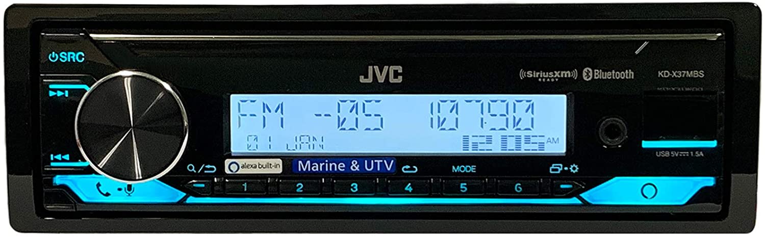 JVC KD-X37MBS Marine Digital Media Receiver with Bluetooth and Amazon Alexa-Car Toys