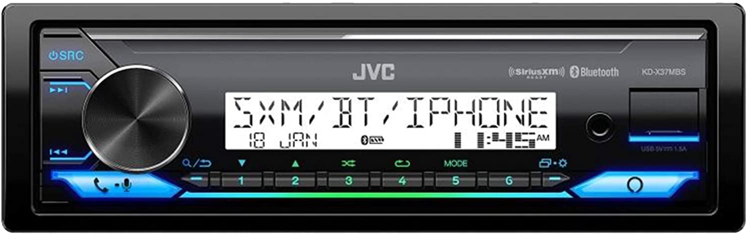 JVC KD-X37MBS Marine Digital Media Receiver with Bluetooth and Amazon Alexa-Car Toys