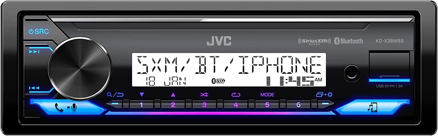 JVC KD-X38MBS Marine Powersport Digital Media Receiver 50W x 4 Bluetooth/USB/DSP-Car Toys