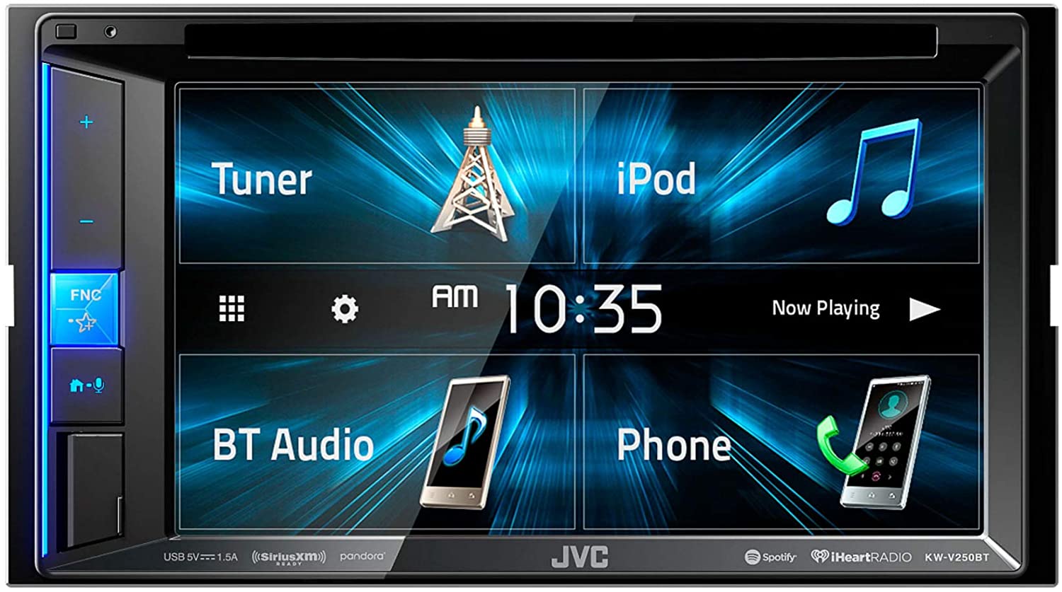 JVC KW-V250BT 6.2" Car Stereo Multimedia Receiver 13-Band EQ Bluetooth Head Unit-Car Toys