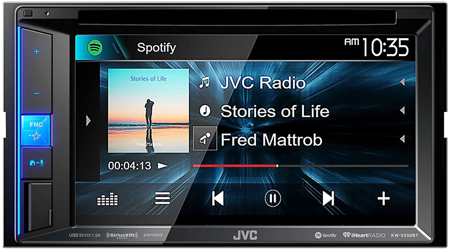 JVC KW-V250BT 6.2" Car Stereo Multimedia Receiver 13-Band EQ Bluetooth Head Unit-Car Toys