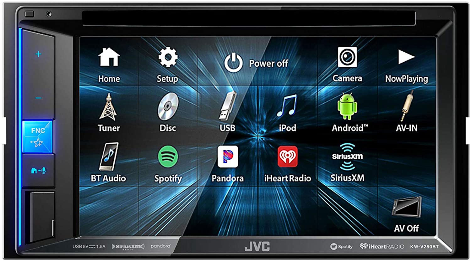 JVC KW-V250BT 6.2" Car Stereo Multimedia Receiver 13-Band EQ Bluetooth Head Unit-Car Toys