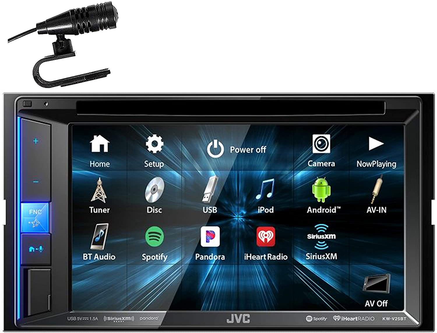 JVC KW-V25BT 6.2" WVGA Bluetooth Car Stereo Receiver SiriusXM Ready CD Head Unit-Car Toys