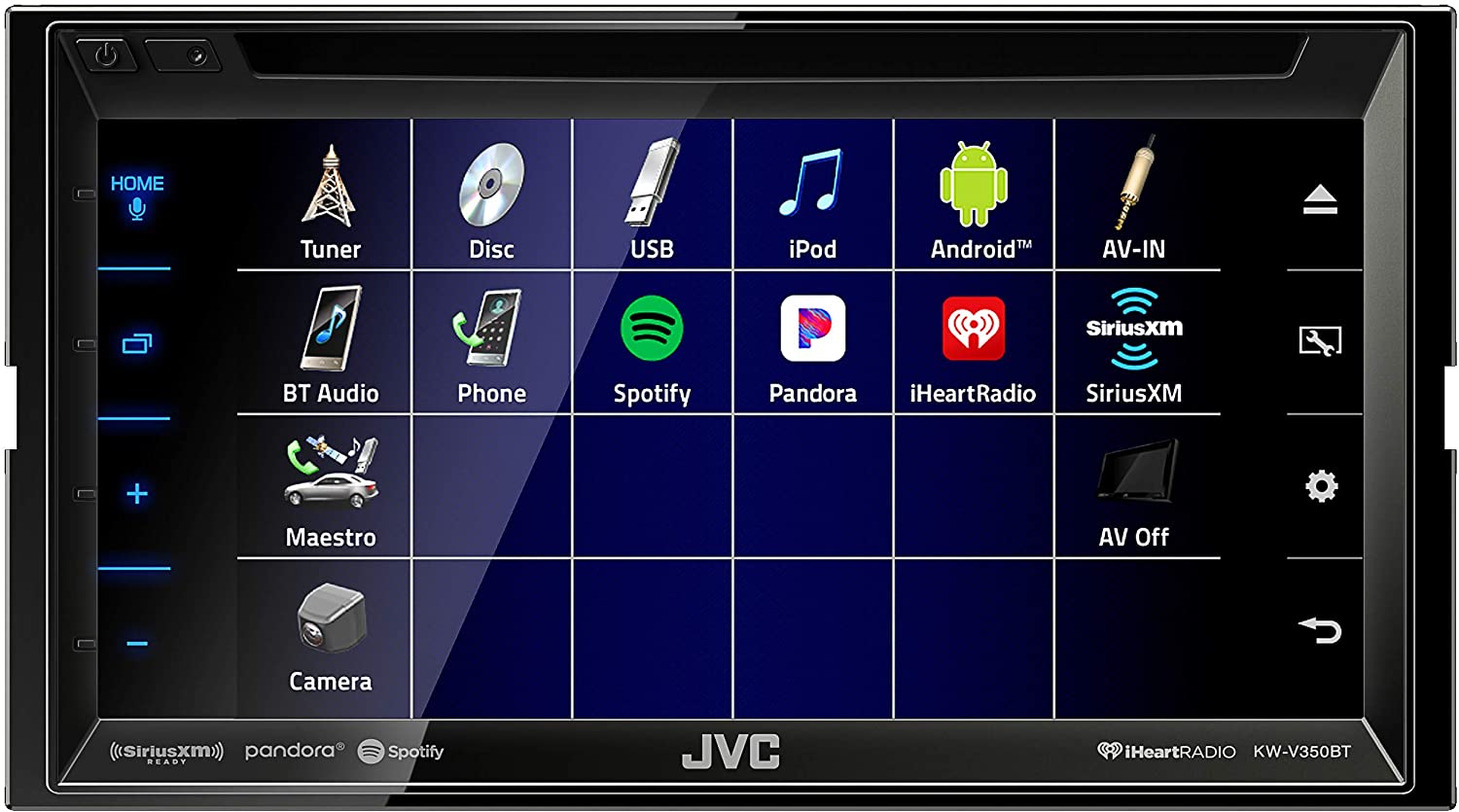 JVC KW-V350BT Car Stereo, 2-DIN Bluetooth Head Unit w/ CD/DVD Player & USB Port-Car Toys