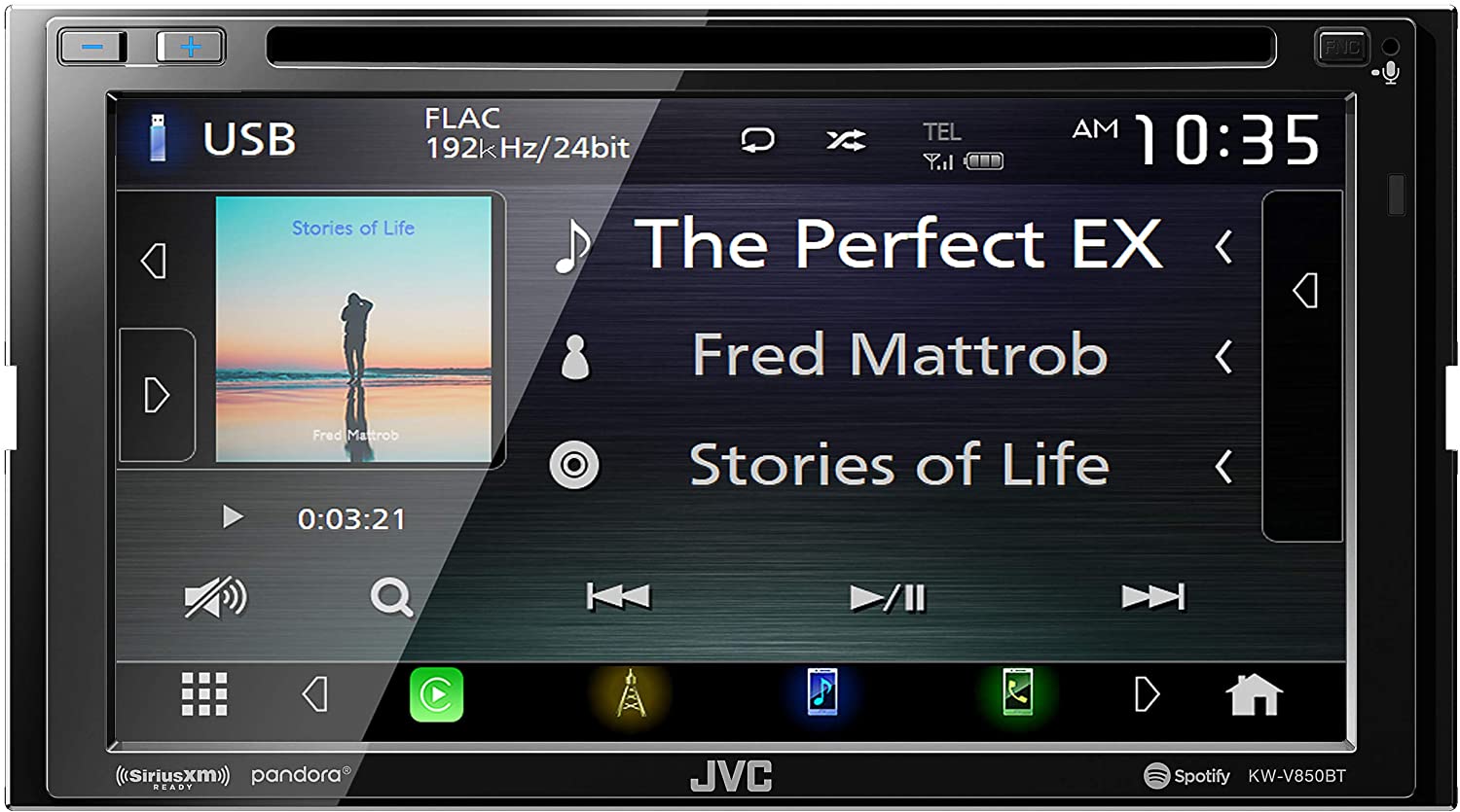 JVC KW-V850BT 6.8" DVD/Media Receiver with Apple CarPlay and Android Auto-Car Toys