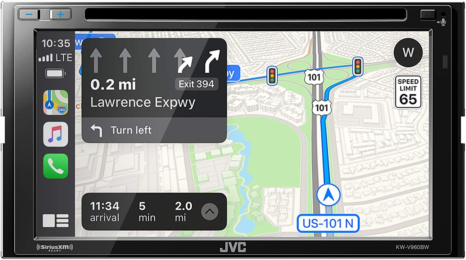 JVC KW-V960BW 6.8" CD/DVD Receiver with Wireless Apple CarPlay and Android Auto-Car Toys