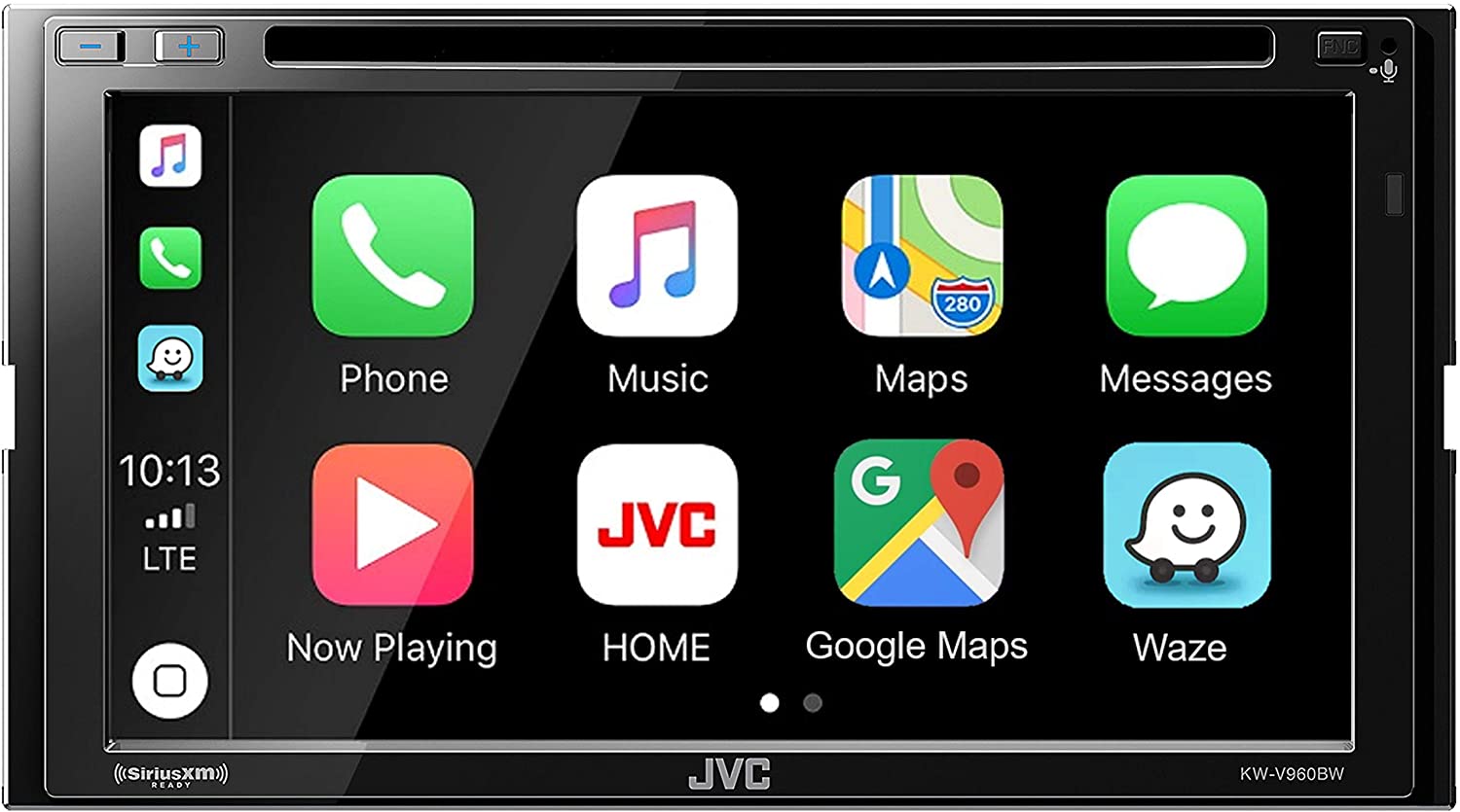 JVC KW-V960BW 6.8" CD/DVD Receiver with Wireless Apple CarPlay and Android Auto-Car Toys