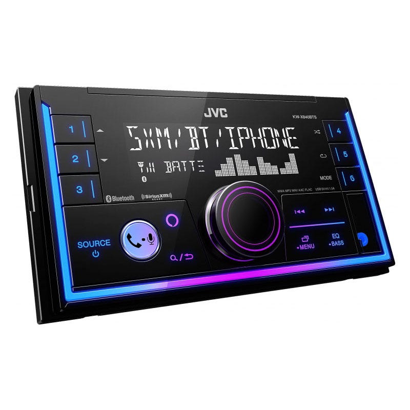 JVC KW-X840BTS 1-DIN Car Stereo Receiver with Alexa, Bluetooth, Big Volume Knob-Car Toys