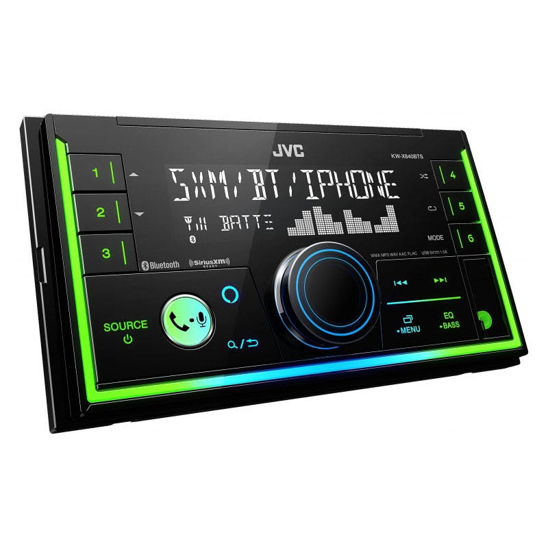 JVC KW-X840BTS 1-DIN Car Stereo Receiver with Alexa, Bluetooth, Big Volume Knob-Car Toys