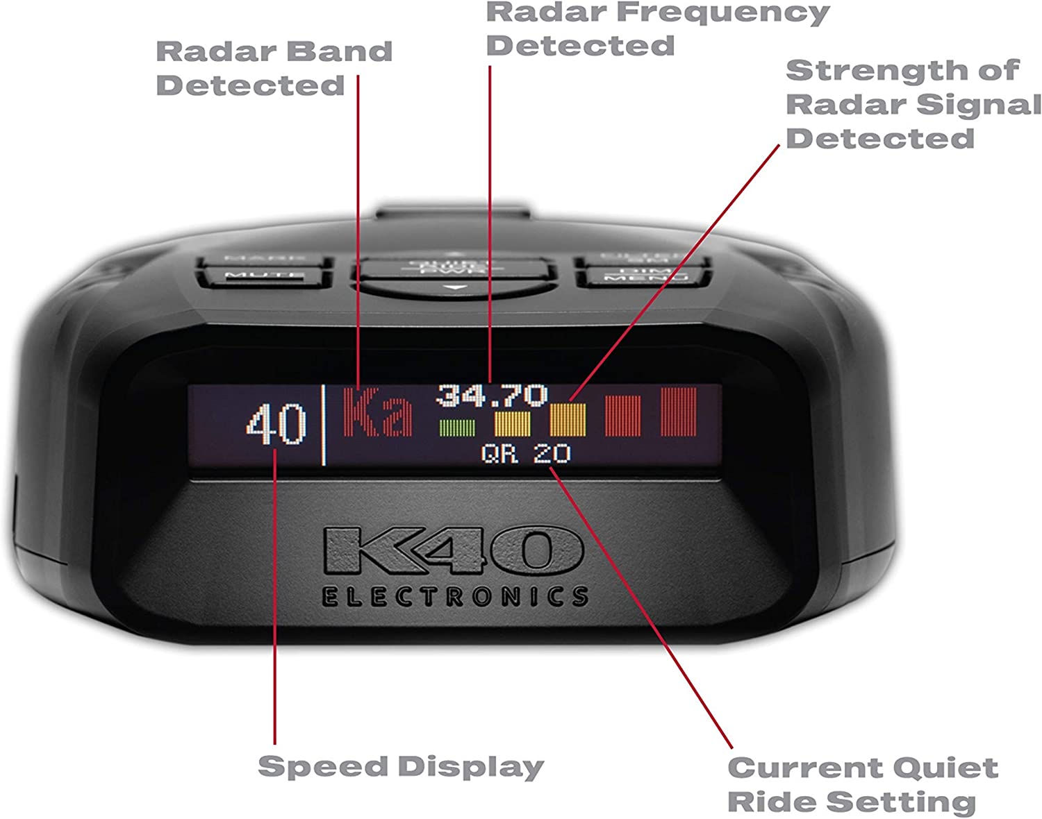 K40 Electronics Platinum100 Radar/Laser/X/K/KA Band Detector w/ Remote and GPS-Car Toys