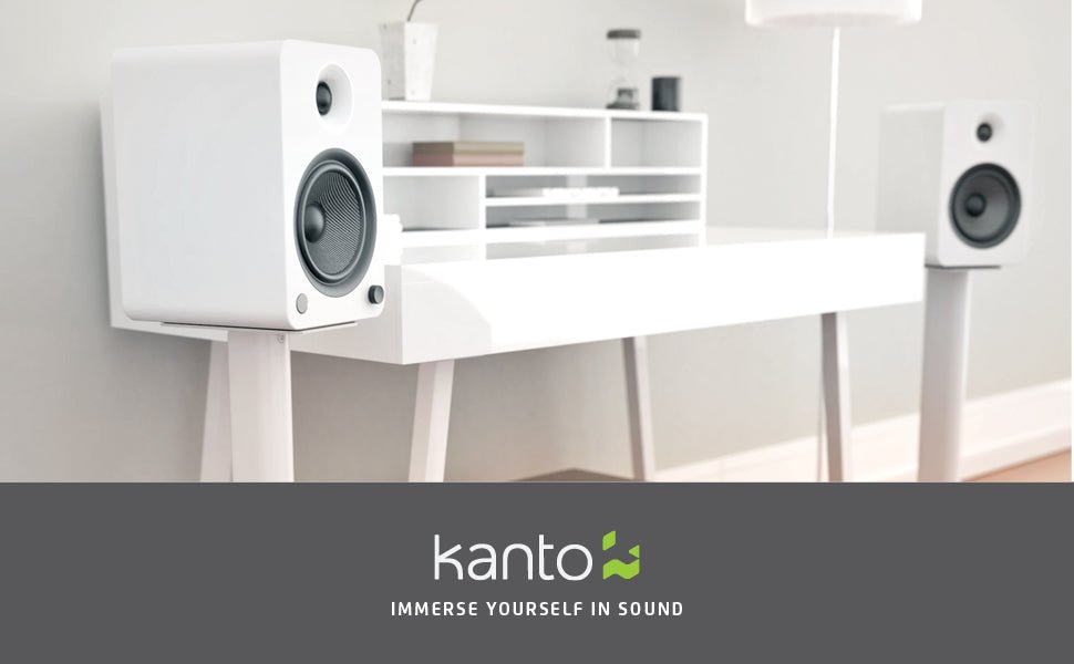 Kanto SP26PL 26" Bookshelf Speaker Stands, Rotating Plate, Cable Routing, White-Car Toys